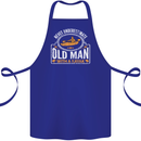 An Old Man With a Kayak Kayaking Funny Cotton Apron 100% Organic Royal Blue
