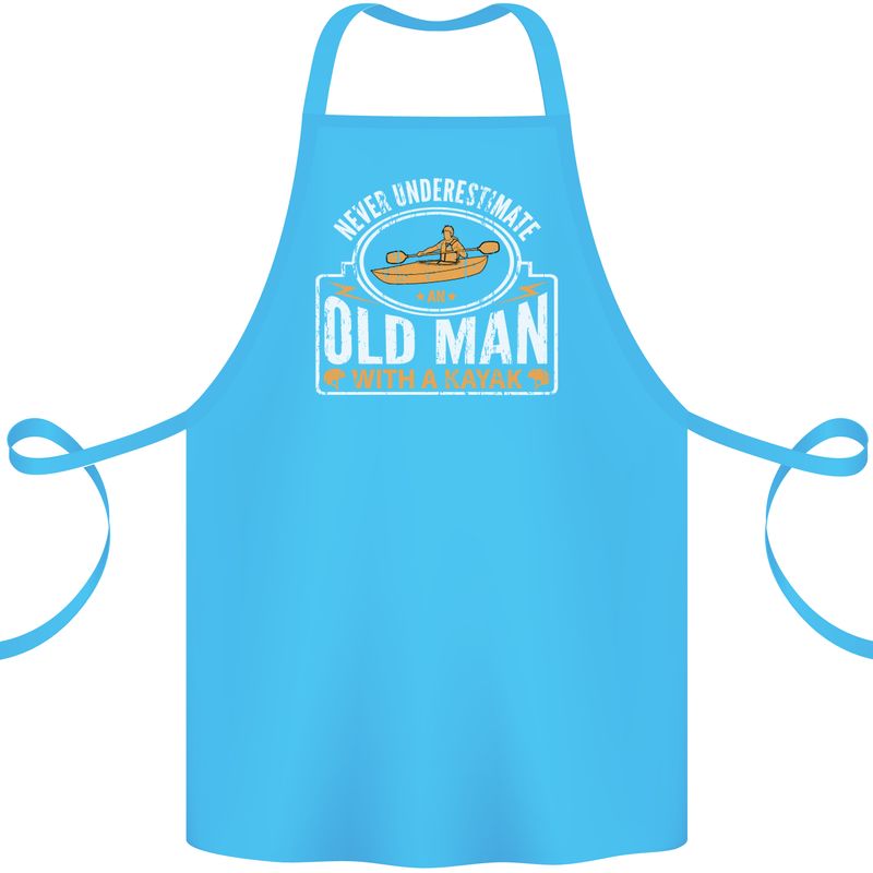 An Old Man With a Kayak Kayaking Funny Cotton Apron 100% Organic Turquoise