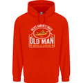 An Old Man With a Kayak Kayaking Funny Mens 80% Cotton Hoodie Bright Red