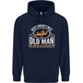 An Old Man With a Kayak Kayaking Funny Mens 80% Cotton Hoodie Navy Blue