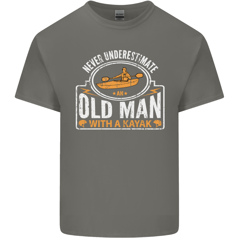 An Old Man With a Kayak Kayaking Funny Mens Cotton T-Shirt Tee Top Charcoal