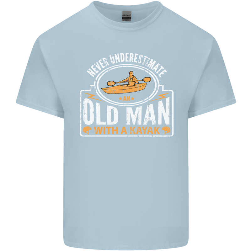 An Old Man With a Kayak Kayaking Funny Mens Cotton T-Shirt Tee Top Light Blue