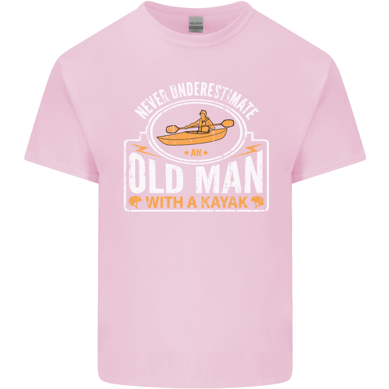 An Old Man With a Kayak Kayaking Funny Mens Cotton T-Shirt Tee Top Light Pink