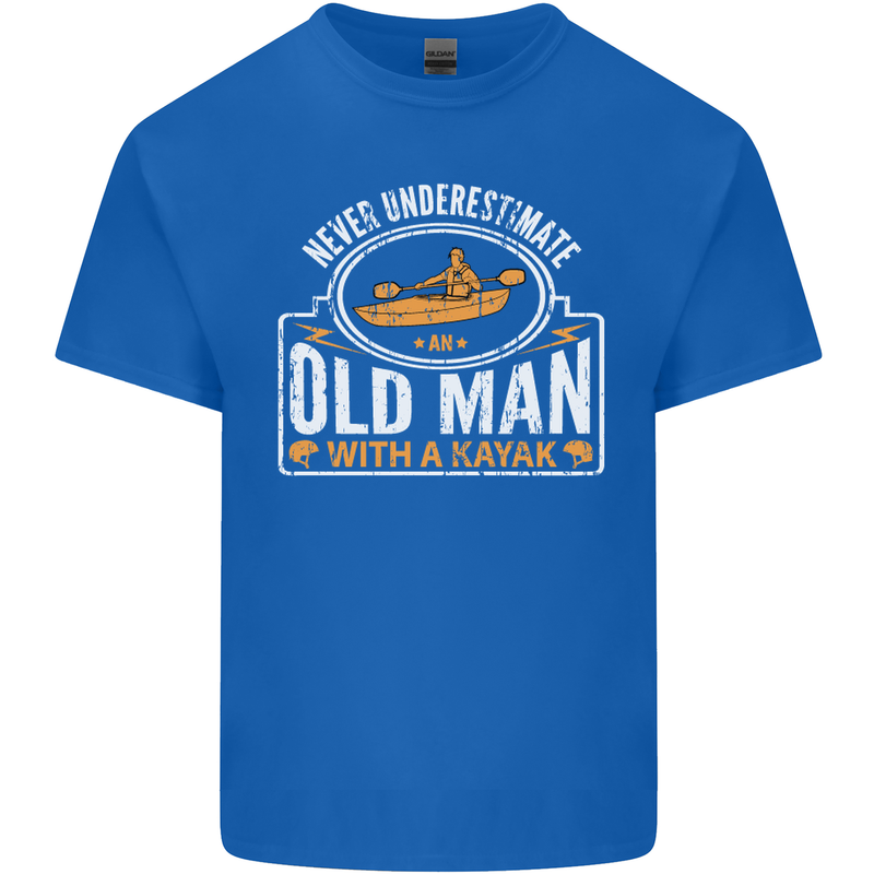 An Old Man With a Kayak Kayaking Funny Mens Cotton T-Shirt Tee Top Royal Blue
