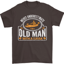 An Old Man With a Kayak Kayaking Funny Mens T-Shirt Cotton Gildan Dark Chocolate