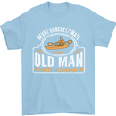 An Old Man With a Kayak Kayaking Funny Mens T-Shirt Cotton Gildan Light Blue