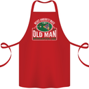 An Old Man With a Pool Cue Player Funny Cotton Apron 100% Organic Red