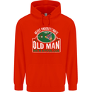 An Old Man With a Pool Cue Player Funny Mens 80% Cotton Hoodie Bright Red