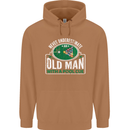 An Old Man With a Pool Cue Player Funny Mens 80% Cotton Hoodie Caramel Latte