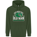 An Old Man With a Pool Cue Player Funny Mens 80% Cotton Hoodie Forest Green