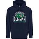 An Old Man With a Pool Cue Player Funny Mens 80% Cotton Hoodie Navy Blue