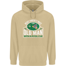 An Old Man With a Pool Cue Player Funny Mens 80% Cotton Hoodie Sand