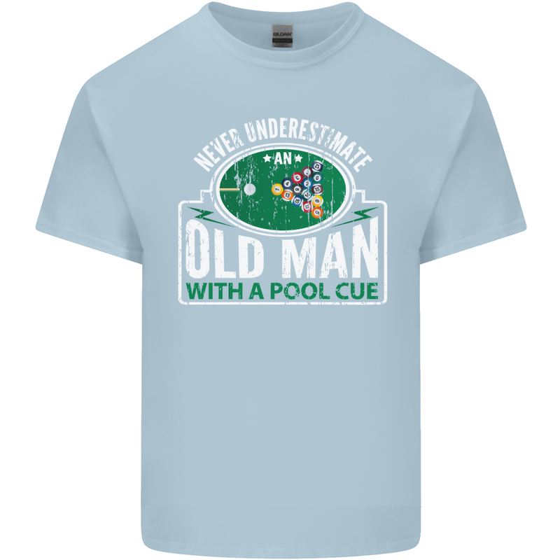 An Old Man With a Pool Cue Player Funny Mens Cotton T-Shirt Tee Top Light Blue