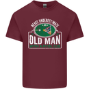 An Old Man With a Pool Cue Player Funny Mens Cotton T-Shirt Tee Top Maroon