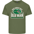 An Old Man With a Pool Cue Player Funny Mens Cotton T-Shirt Tee Top Military Green