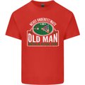 An Old Man With a Pool Cue Player Funny Mens Cotton T-Shirt Tee Top Red