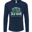 An Old Man With a Pool Cue Player Funny Mens Long Sleeve T-Shirt Navy Blue