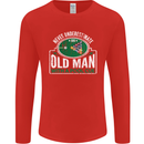 An Old Man With a Pool Cue Player Funny Mens Long Sleeve T-Shirt Red