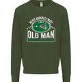 An Old Man With a Pool Cue Player Funny Mens Sweatshirt Jumper Forest Green
