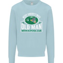 An Old Man With a Pool Cue Player Funny Mens Sweatshirt Jumper Light Blue