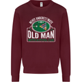 An Old Man With a Pool Cue Player Funny Mens Sweatshirt Jumper Maroon