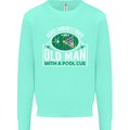 An Old Man With a Pool Cue Player Funny Mens Sweatshirt Jumper Peppermint