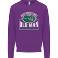 An Old Man With a Pool Cue Player Funny Mens Sweatshirt Jumper Purple