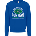 An Old Man With a Pool Cue Player Funny Mens Sweatshirt Jumper Royal Blue