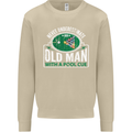 An Old Man With a Pool Cue Player Funny Mens Sweatshirt Jumper Sand
