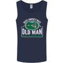 An Old Man With a Pool Cue Player Funny Mens Vest Tank Top Navy Blue