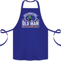 An Old Man With a Rugby Ball Player Funny Cotton Apron 100% Organic Royal Blue