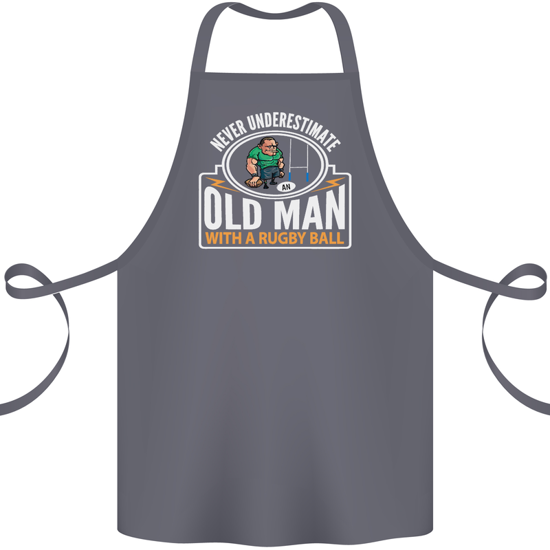An Old Man With a Rugby Ball Player Funny Cotton Apron 100% Organic Steel