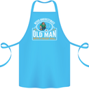 An Old Man With a Rugby Ball Player Funny Cotton Apron 100% Organic Turquoise