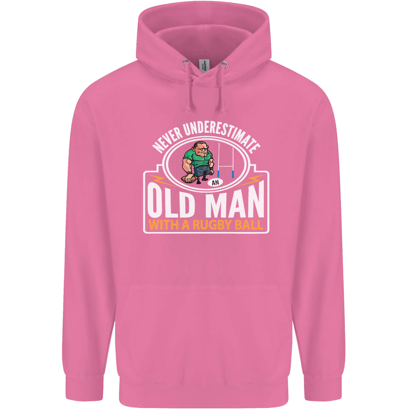 An Old Man With a Rugby Ball Player Funny Mens 80% Cotton Hoodie Azelea