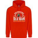 An Old Man With a Rugby Ball Player Funny Mens 80% Cotton Hoodie Bright Red