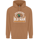 An Old Man With a Rugby Ball Player Funny Mens 80% Cotton Hoodie Caramel Latte