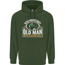 An Old Man With a Rugby Ball Player Funny Mens 80% Cotton Hoodie Forest Green