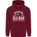 An Old Man With a Rugby Ball Player Funny Mens 80% Cotton Hoodie Maroon