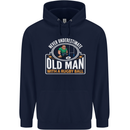 An Old Man With a Rugby Ball Player Funny Mens 80% Cotton Hoodie Navy Blue