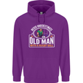 An Old Man With a Rugby Ball Player Funny Mens 80% Cotton Hoodie Purple