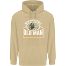 An Old Man With a Rugby Ball Player Funny Mens 80% Cotton Hoodie Sand