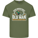 An Old Man With a Rugby Ball Player Funny Mens Cotton T-Shirt Tee Top Military Green
