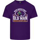 An Old Man With a Rugby Ball Player Funny Mens Cotton T-Shirt Tee Top Purple