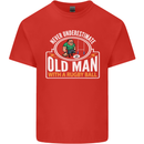 An Old Man With a Rugby Ball Player Funny Mens Cotton T-Shirt Tee Top Red