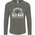 An Old Man With a Rugby Ball Player Funny Mens Long Sleeve T-Shirt Charcoal