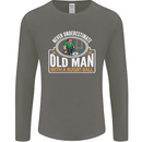 An Old Man With a Rugby Ball Player Funny Mens Long Sleeve T-Shirt Charcoal