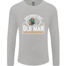 An Old Man With a Rugby Ball Player Funny Mens Long Sleeve T-Shirt Sports Grey