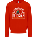 An Old Man With a Rugby Ball Player Funny Mens Sweatshirt Jumper Bright Red
