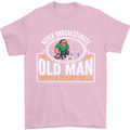 An Old Man With a Rugby Ball Player Funny Mens T-Shirt Cotton Gildan Light Pink