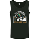 An Old Man With a Rugby Ball Player Funny Mens Vest Tank Top Black